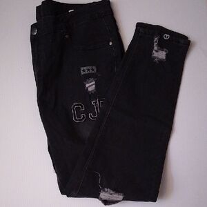 Distressed Black Jeans